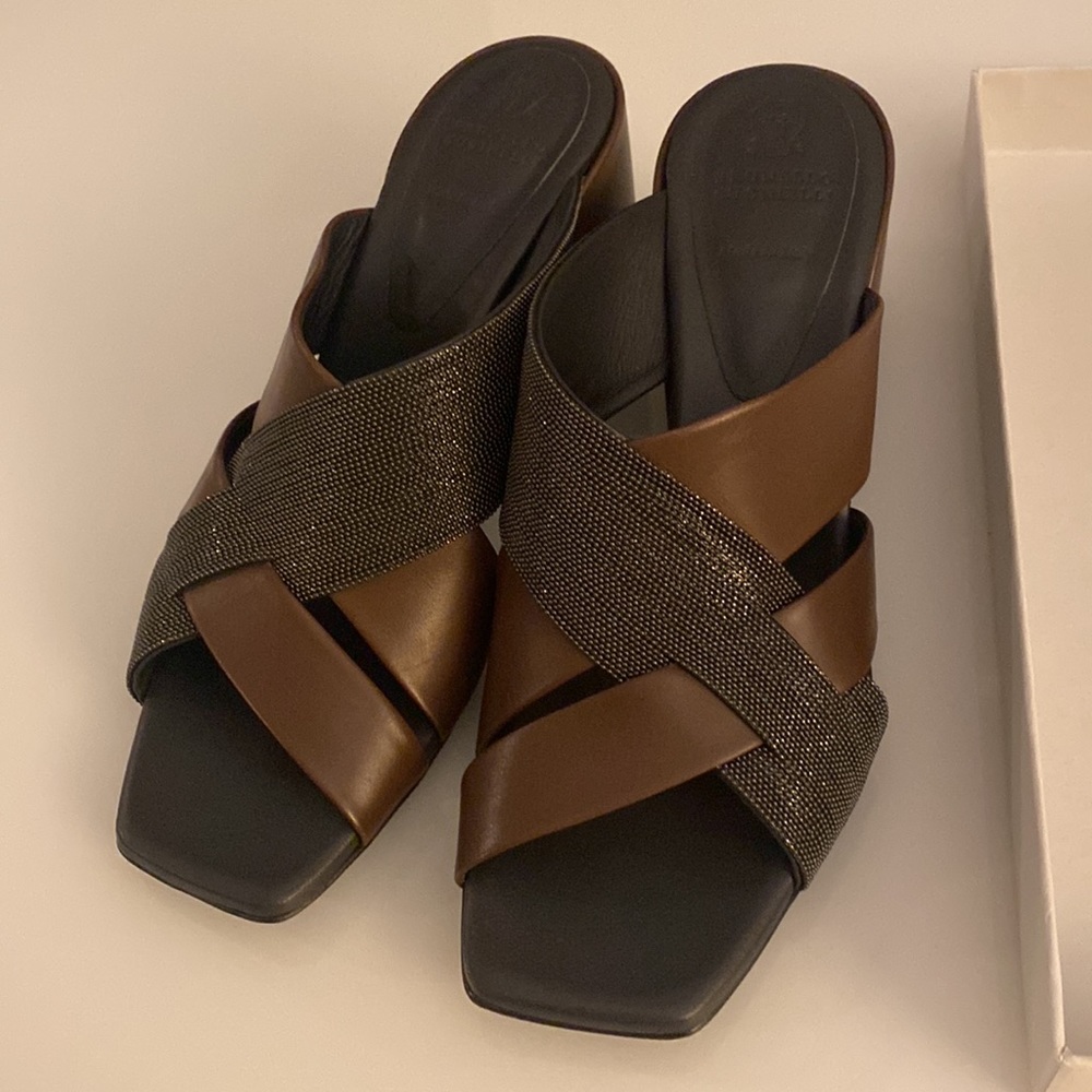 Brunello Cucinelli Leather City Sandal 39.5